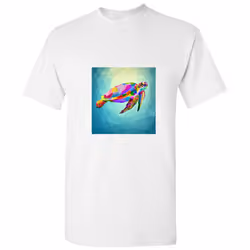 Turtle Tortoise Underwater Colourful Abstract Art White Men T Shirt Tee Top - L