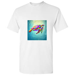 Turtle Tortoise Underwater Colourful Abstract Art White Men T Shirt Tee Top - L