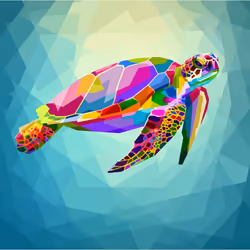 Turtle Tortoise Underwater Colourful Abstract Art White Men T Shirt Tee Top - L