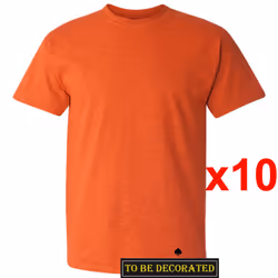 10 Packs Gildan T-SHIRT Basic Tee S - 5XL Small Big Men Heavy Cotton (Antique Orange) - 2XL