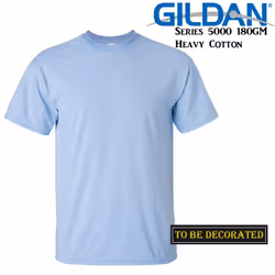 Gildan T-SHIRT Light Blue Basic tee S M L XL XXL XXXL Men's Heavy Cotton - S
