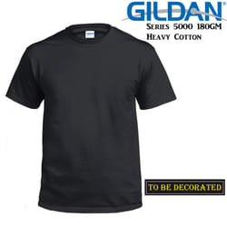 Gildan T-SHIRT Black Basic tee S M L XL XXL 3XL 4XL 5XL Men's Heavy Cotton - 2XL