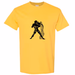 Aquarius Zodiac Horoscope Astrological Ganymede Hercules Men T Shirt Tee Top - Yellow, XL