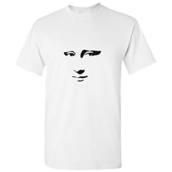Mona Lisa Smile Face Painting Leonardo da Vinci Men T Shirt Tee Top - White, 3XL