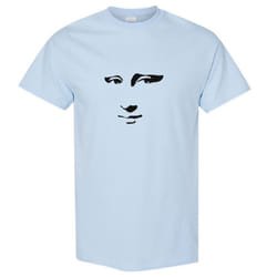 Mona Lisa Smile Face Painting Leonardo da Vinci Men T Shirt Tee Top - Light Blue, L