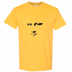 Mona Lisa Smile Face Painting Leonardo da Vinci Men T Shirt Tee Top - Yellow, XL