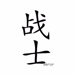 Fighter Soldier Warrior Cool Chinese Character Calligraphy Men T Shirt Tee Top - Red, M