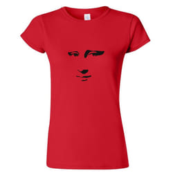 Mona Lisa Smile Face Painting Leonardo da Vinci Ladies Women T Shirt Tee Top - Red, L