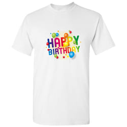 Happy Birthday 3D Party Balloon Regular Men Basic T Shirt Tee Top - XL