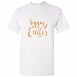 Gorgeous Happy Easter Egg Festival Gold Text White Men T Shirt Tee Top - 2XL