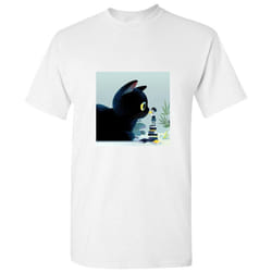 Giant Cat Miniature Animation Manga Fantasy Art White Men T Shirt Tee Top - S