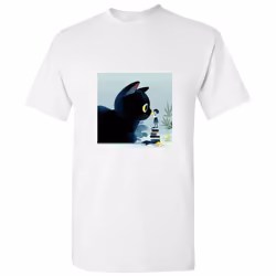 Giant Cat Miniature Animation Manga Fantasy Art White Men T Shirt Tee Top - L