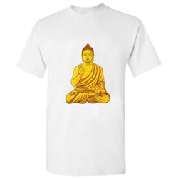 Gautama Gold Buddha Buddhism Buddhist Religion Art Men T Shirt Tee Top - S