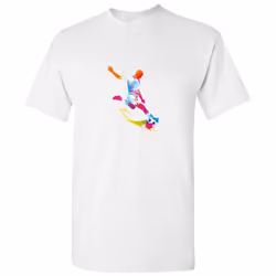 Football Soccer Striker Colourful Art Print White Men T Shirt Tee Top - L
