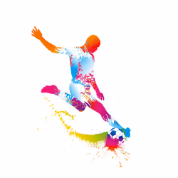 Football Soccer Striker Colourful Art Print White Men T Shirt Tee Top - L