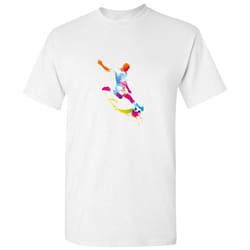 Football Soccer Striker Colourful Art Print White Men T Shirt Tee Top - 5XL
