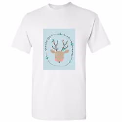 Christmas Reindeer Deer Illustration Cartoon Art Men White T Shirt Tee Top - 4XL