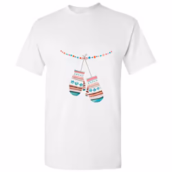 Christmas Festival Colourful Gloves Cartoon Art Men White T Shirt Tee Top - 3XL