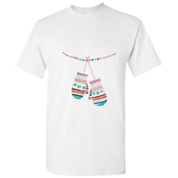 Christmas Festival Colourful Gloves Cartoon Art Men White T Shirt Tee Top - 4XL