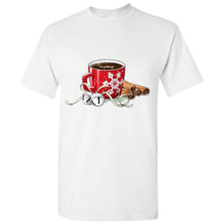Christmas Celebration Feast Cartoon Cafe Art White Men T Shirt Tee Top - 5XL