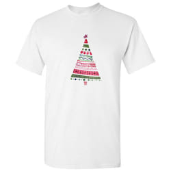 Christmas Festival Tree Star Light Cartoon Art Men White T Shirt Tee Top - M