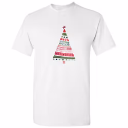 Christmas Festival Tree Star Light Cartoon Art Men White T Shirt Tee Top - 4XL