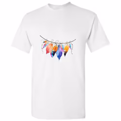 Boho Style Abstract Colourful Leaf Leaves White Men T Shirt Tee Top - L