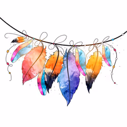 Boho Style Abstract Colourful Leaf Leaves White Men T Shirt Tee Top - L