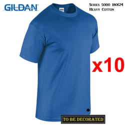 10 Packs Gildan T-SHIRT Basic Tee S - 5XL Small Big Men Heavy Cotton (Royal) - 4XL