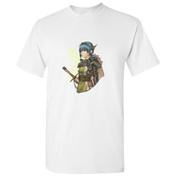 Warrior Girl Print Animation Comic Manga Art White Men T Shirt Tee Top - S