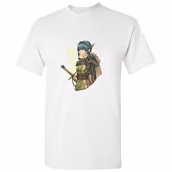 Warrior Girl Print Animation Comic Manga Art White Men T Shirt Tee Top - 5XL
