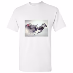 Sprinting Zebra Painting Art Print Printed White Men T Shirt Tee Top - M