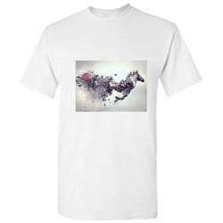 Sprinting Zebra Painting Art Print Printed White Men T Shirt Tee Top - 4XL