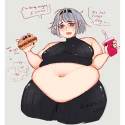Sona Fat Chic Burger Princess Comic Funny Art White Men T Shirt Tee Top - 4XL
