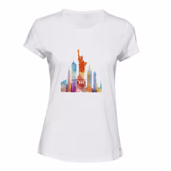 New York City NY NYC Statue of Liberty Printing Ladies Women T Shirt Tee Top - L