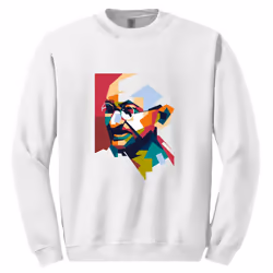 Mahatma Gandhi Hindi Indian Hero Men White Sweat Sweater Jumper Sweatshirt - XL