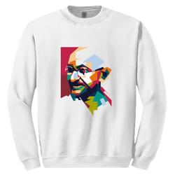 Mahatma Gandhi Hindi Indian Hero Men White Sweat Sweater Jumper Sweatshirt - 2XL
