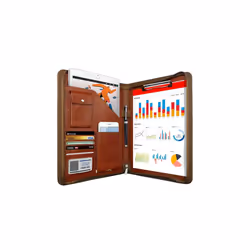 Conference Folder Portfolio A4 Zipped Multifunctional Business Clipboard Folder Files Document Leather Organiser Cases PenHol ...