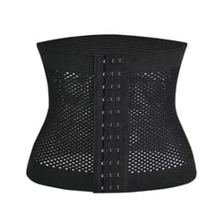 Hollow 11 Buckle Waist Trainer Wrap Belt High Elasticity Postpartum Waist - xL, BLACK