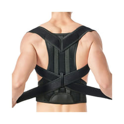 3XL 4XL Alloy Plate Shoulder Pain Back Brace Orthopedic Scoliosis Posture - xxxxL, black