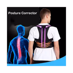 Adjustable Adult Corset Back Posture Corrector Therapy Shoulder Lumbar - S, Black