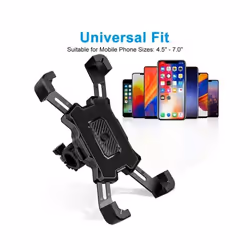 360 Rotatable Electric Bicycle Phone Holder for iPhone Xiaomi Riding MTB Bike Moto Motorcycle Stand Bracket Non-slip Cycling - black