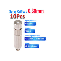 10PCS High Pressure Spray Nozzle Dry Fog Mist Ceramic Spray Core Nozzle - Spray Orifice 0.30mm