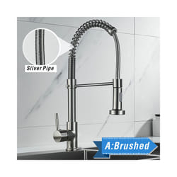 Brushed Brass Kitchen Faucet 360 Degree Stretch With Spring Hot Cold Mixer - A