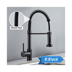 Brushed Brass Kitchen Faucet 360 Degree Stretch With Spring Hot Cold Mixer - B