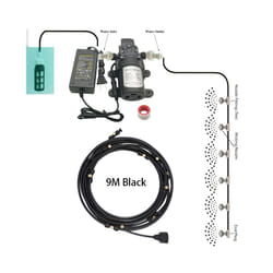 Misting Cooling System With Pump Filter Kit 20FT-60FT Mister Line Brass - 9M Black