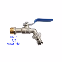 Garden Outdoor Bibcock Faucet DN15 DN20, Anti-freeze, Dual Control Copper - DN15 blue handle