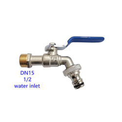 Garden Outdoor Bibcock Faucet DN15 DN20, Anti-freeze, Dual Control Copper - DN15 blue handle