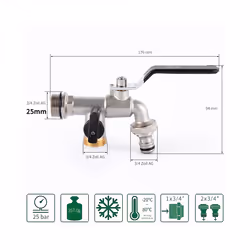 Garden Outdoor Bibcock Faucet DN15 DN20, Anti-freeze, Dual Control Copper - 3 DN20 water inlet