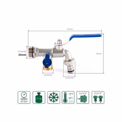 Garden Outdoor Bibcock Faucet DN15 DN20, Anti-freeze, Dual Control Copper - 4 DN20 water inlet